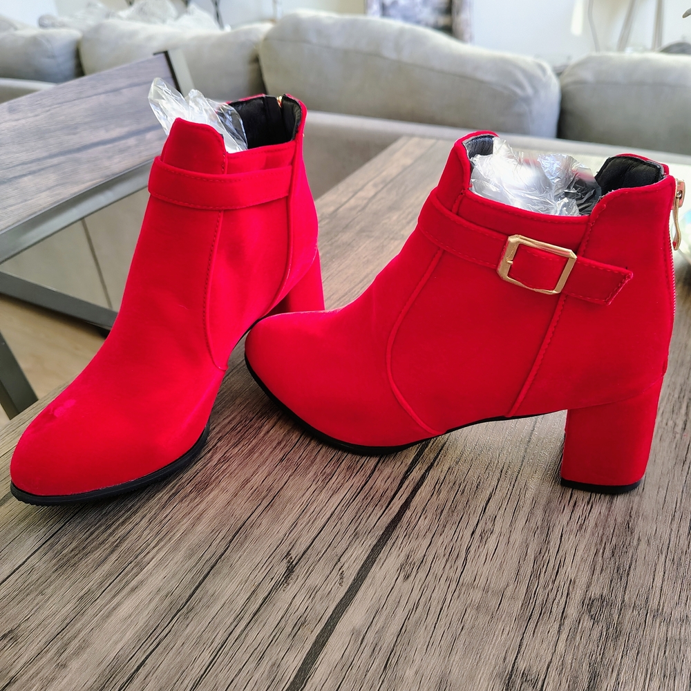 Red Ankle Boots